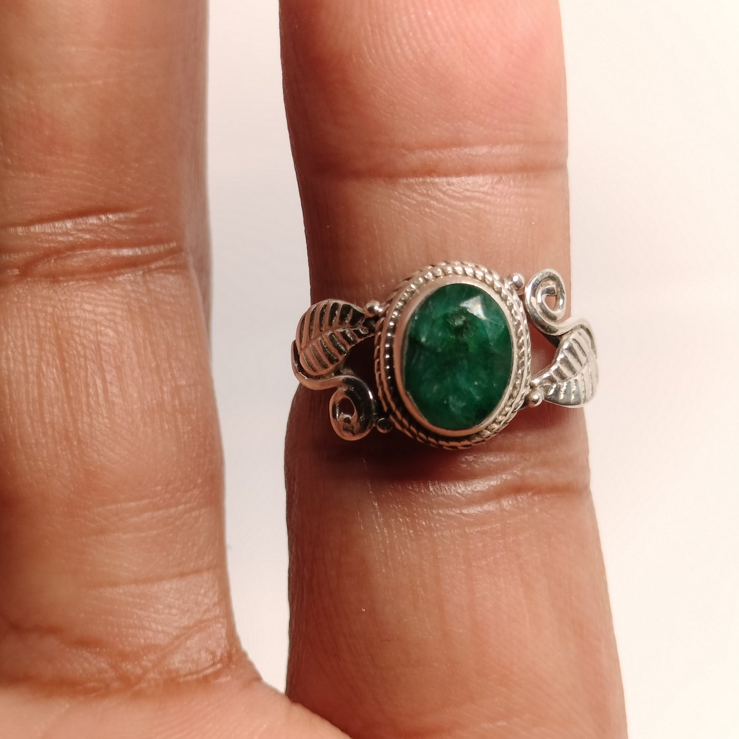Sterling Silver Emerald Ring