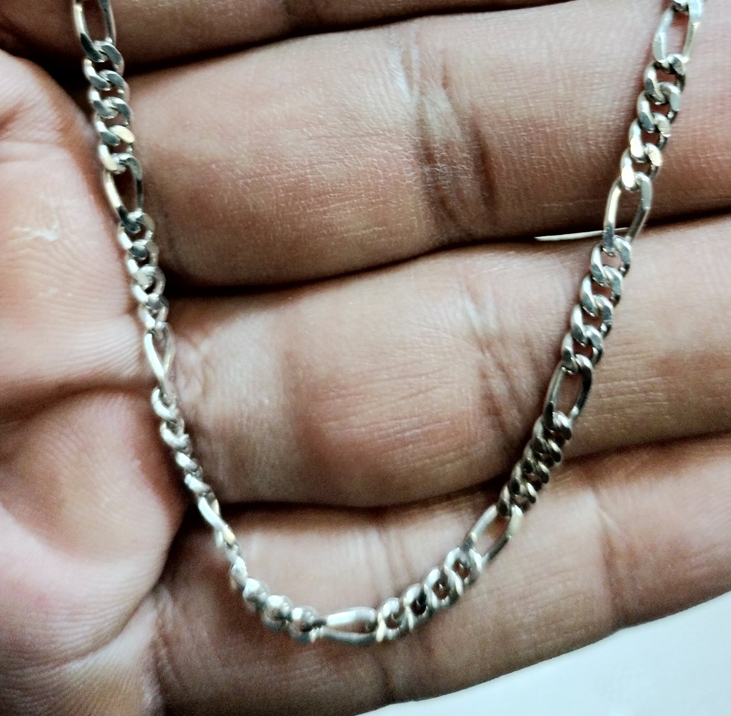 Sterling Silver Figaro Chain