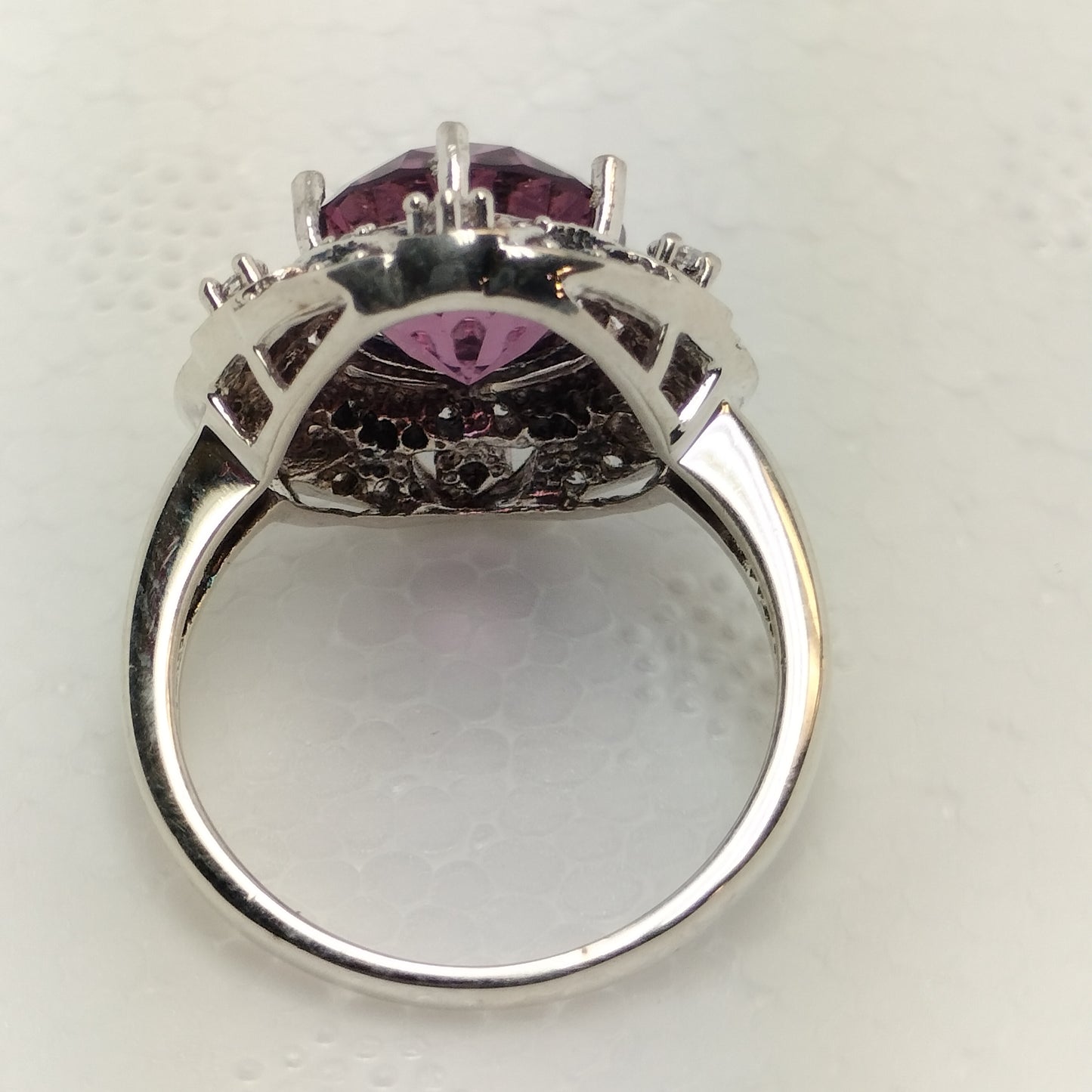 Sterling Silver Amethyst and Cubic Zirconia Ring
