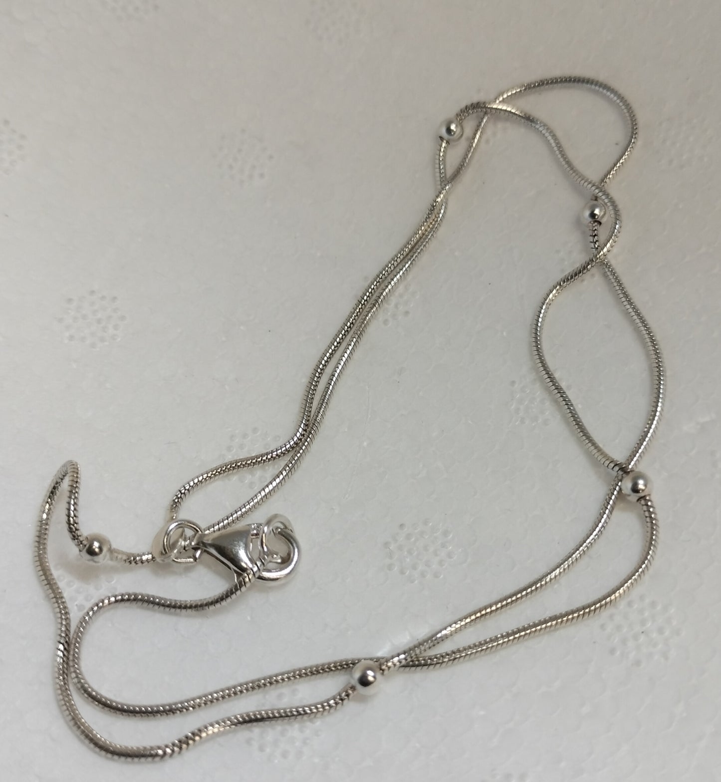 Sterling Silver Snake Chain with Beads