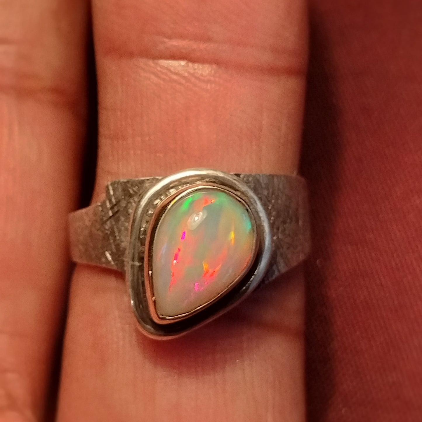 Sterling Silver and 14k Gold Opal ring