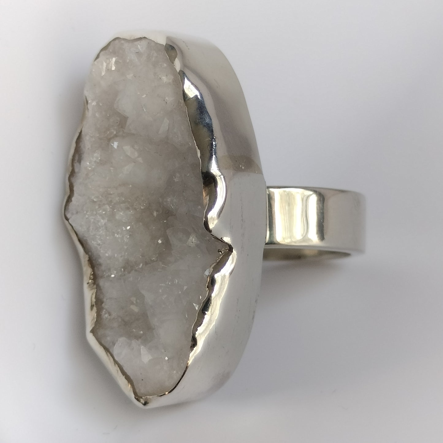 Sterling Silver Druzy Quartz Ring
