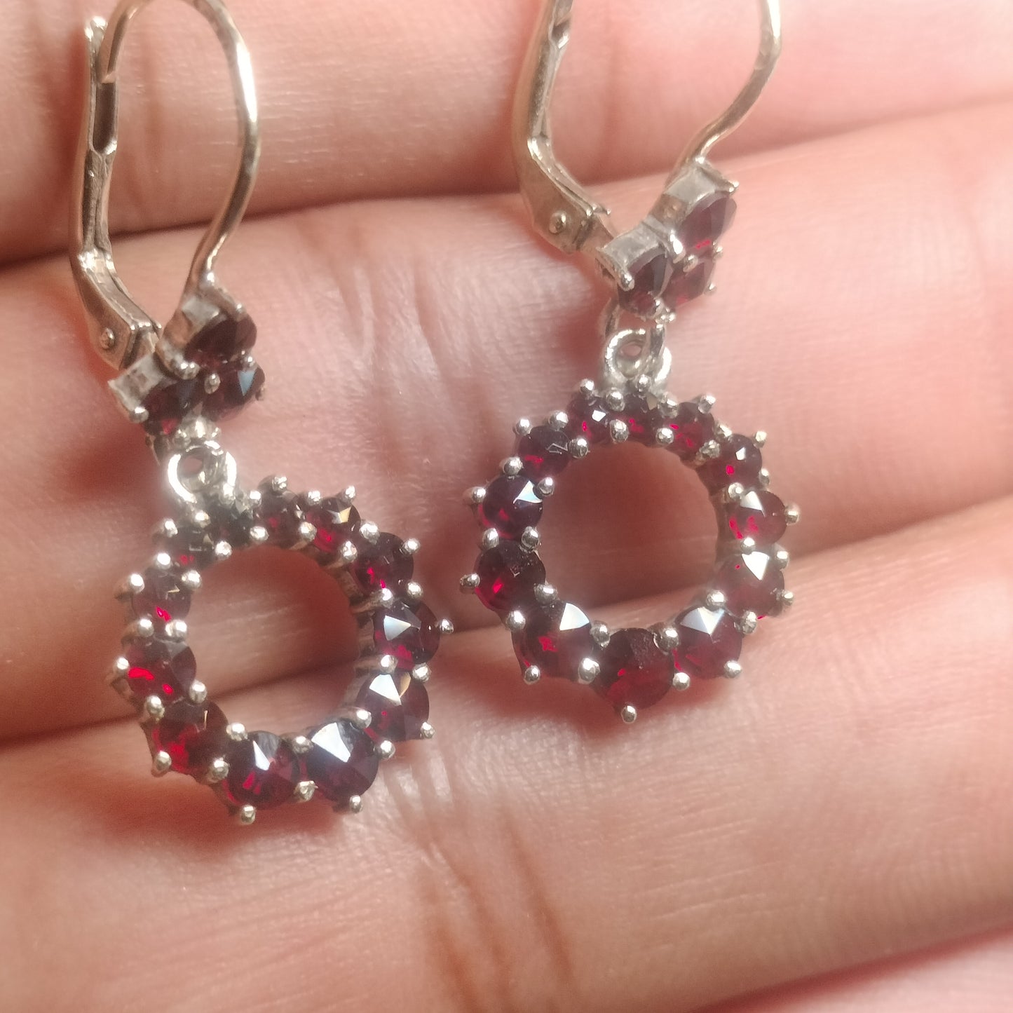 Sterling Silver Garnet Earrings