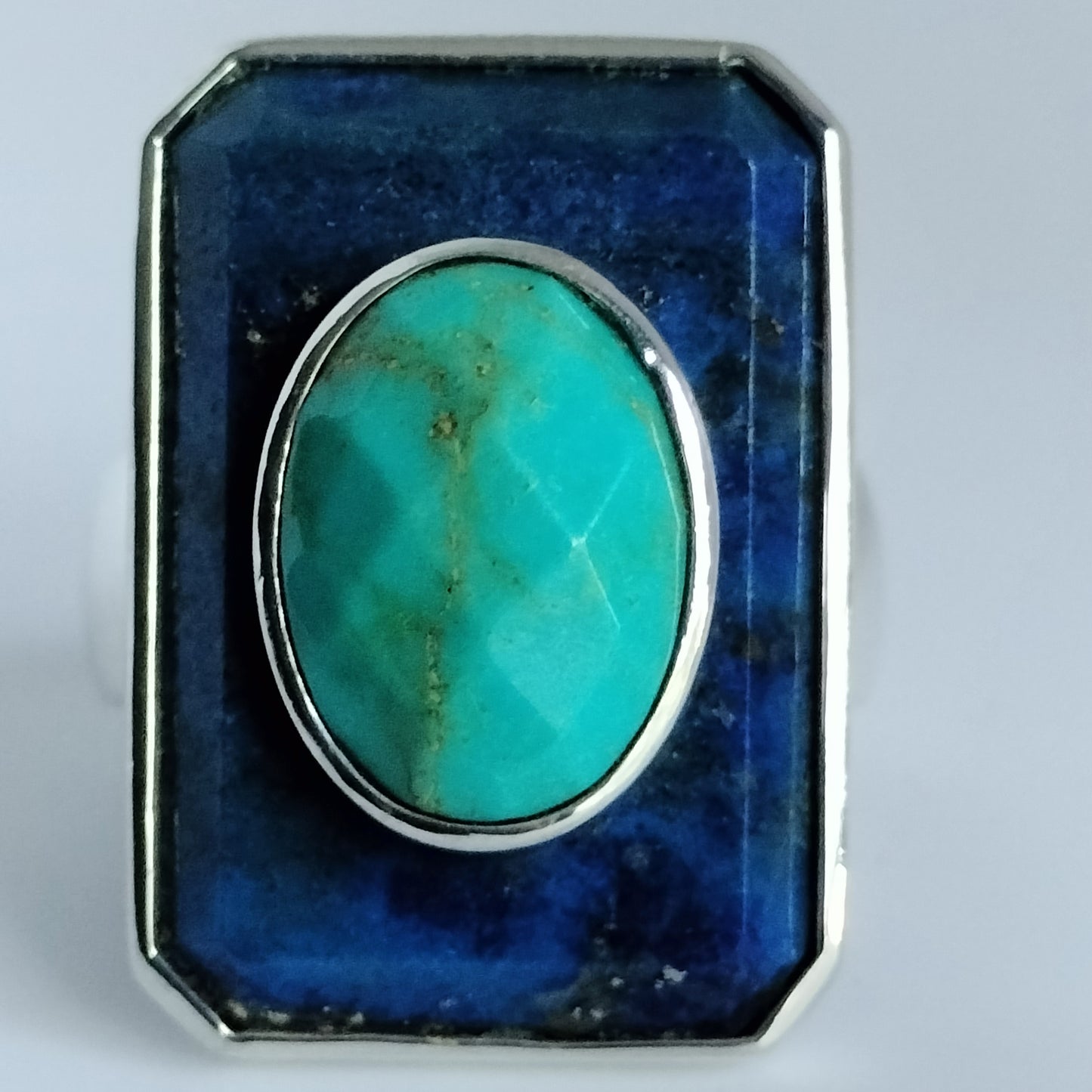 Sterling Silver Turquoise and Lapis Ring