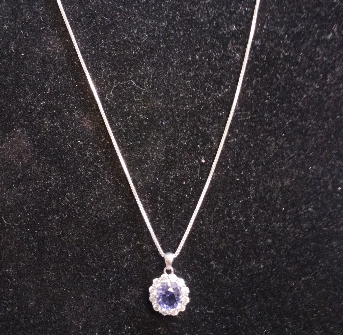 Sterling Silver Cubic Zirconia Pendant and Chain