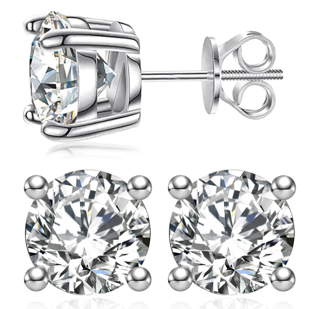Ctarlitu Moissanite Stud Earrings Lab Created Moissanite Earrings Women 925 Sterling Silver Screw Back Earrings For Men
