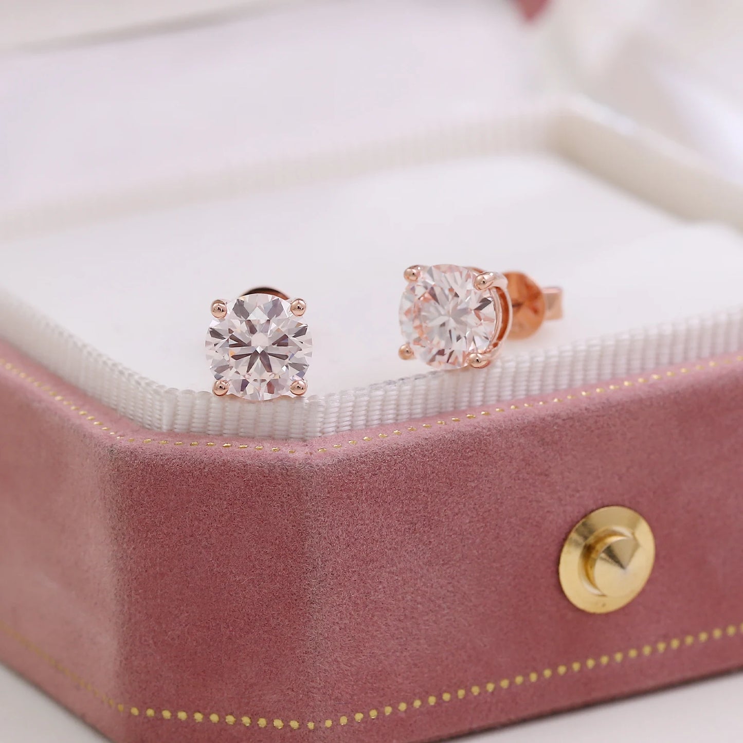 Provence Classic Solitaire Stud Earrings KGold IGI 2.0ct D/VS1 Lab Diamond Wedding Evening dress Jewelry for Women Custom