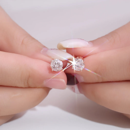 Provence Classic Solitaire Stud Earrings KGold IGI 2.0ct D/VS1 Lab Diamond Wedding Evening dress Jewelry for Women Custom