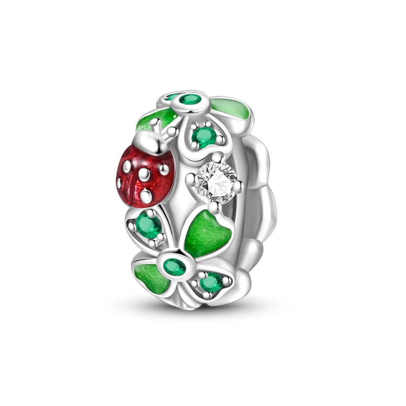 100% 925 Sterling Silver Rainbow Zircon Colorful Butterfly Dragon Shaped Silicone Stopper Charms Beads Fit DIY Bracelets Jewelry