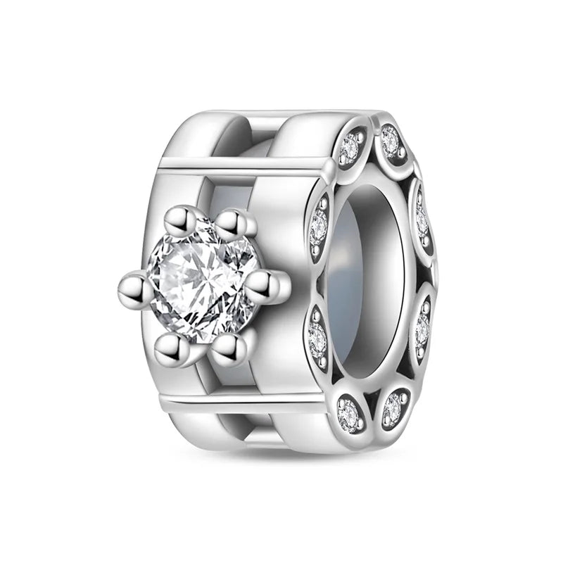 100% 925 Sterling Silver Rainbow Zircon Colorful Butterfly Dragon Shaped Silicone Stopper Charms Beads Fit DIY Bracelets Jewelry