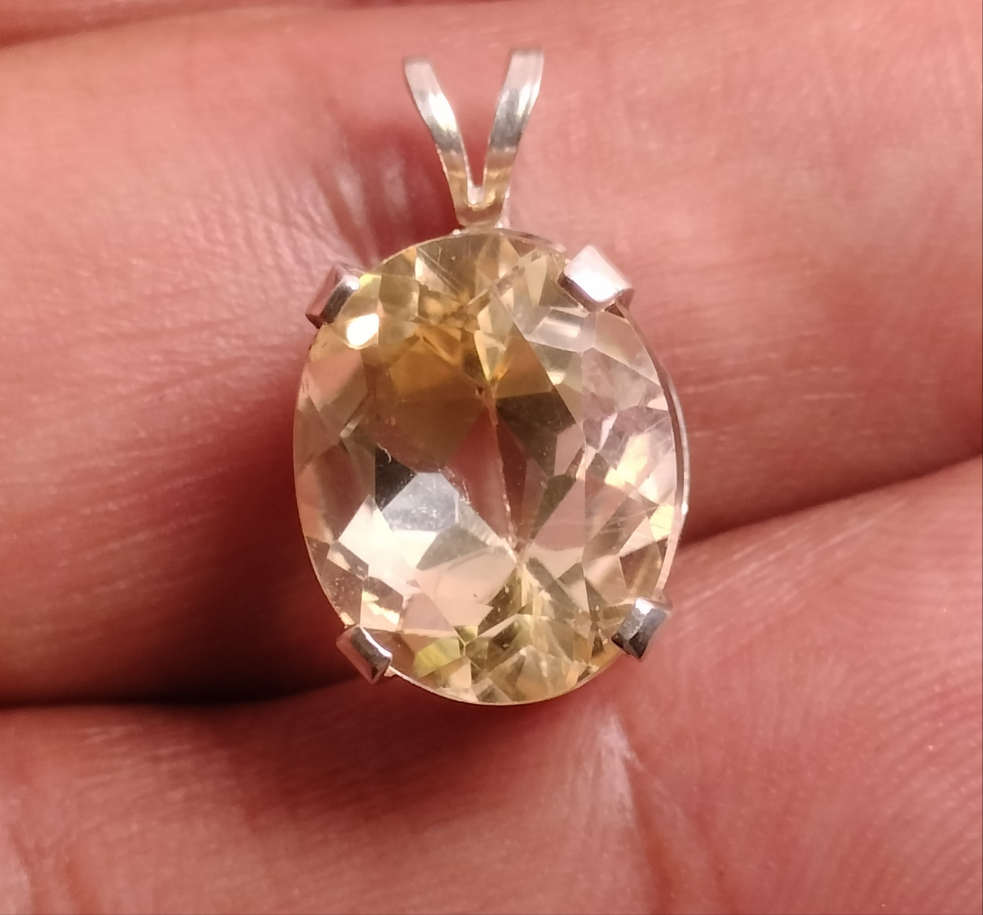 Sterling Silver Lemon Quartz Pendant
