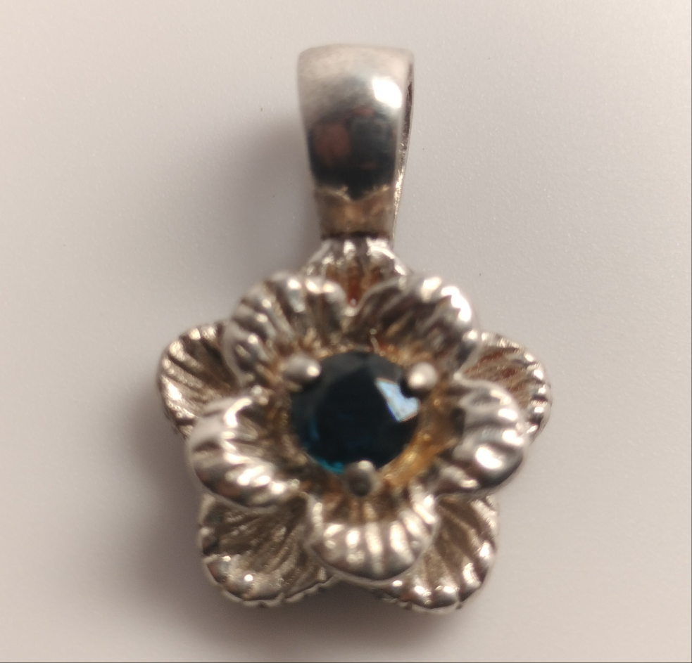 Sterling Silver Sapphire Pendant