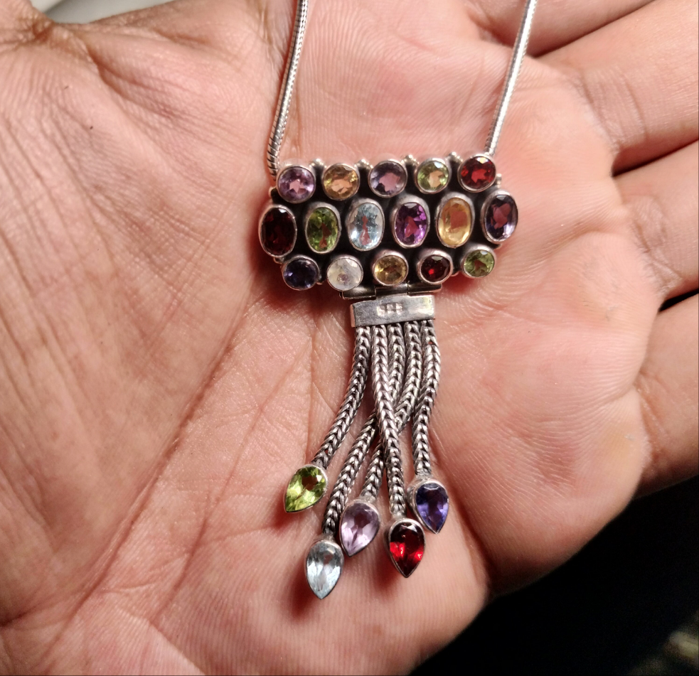 Sterling Silver Gemstone Necklace