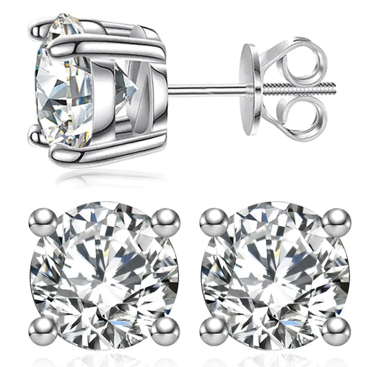 Ctarlitu Moissanite Stud Earrings Lab Created Moissanite Earrings Women 925 Sterling Silver Screw Back Earrings For Men