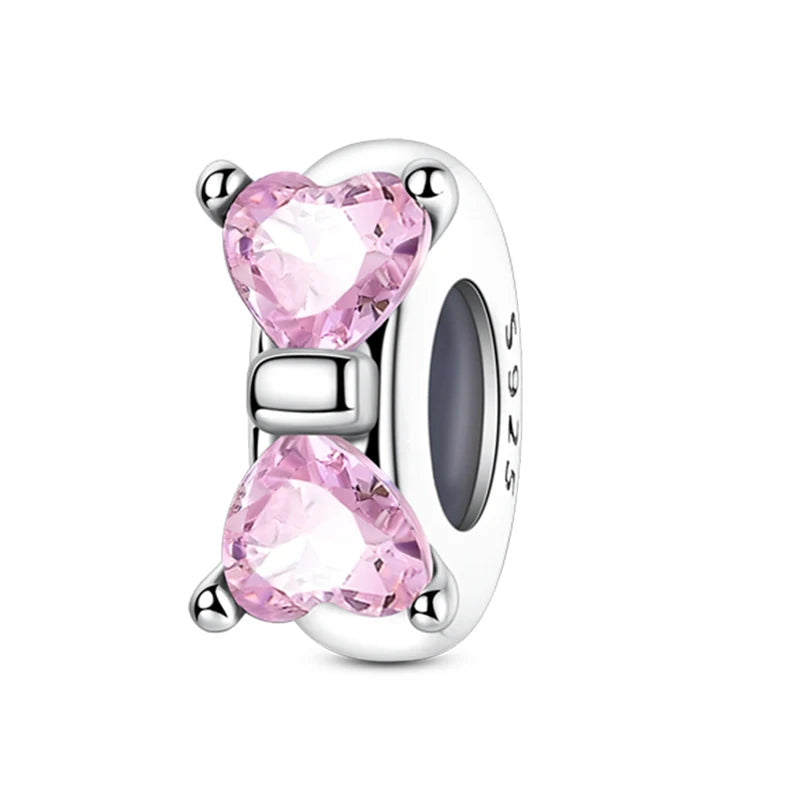 100% 925 Sterling Silver Rainbow Zircon Colorful Butterfly Dragon Shaped Silicone Stopper Charms Beads Fit DIY Bracelets Jewelry