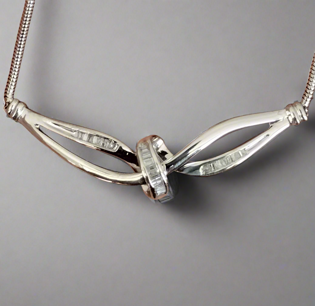 Sterling Silver Diamond Necklace
