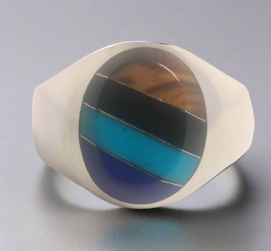Sterling Silver Assorted Gemstone Ring