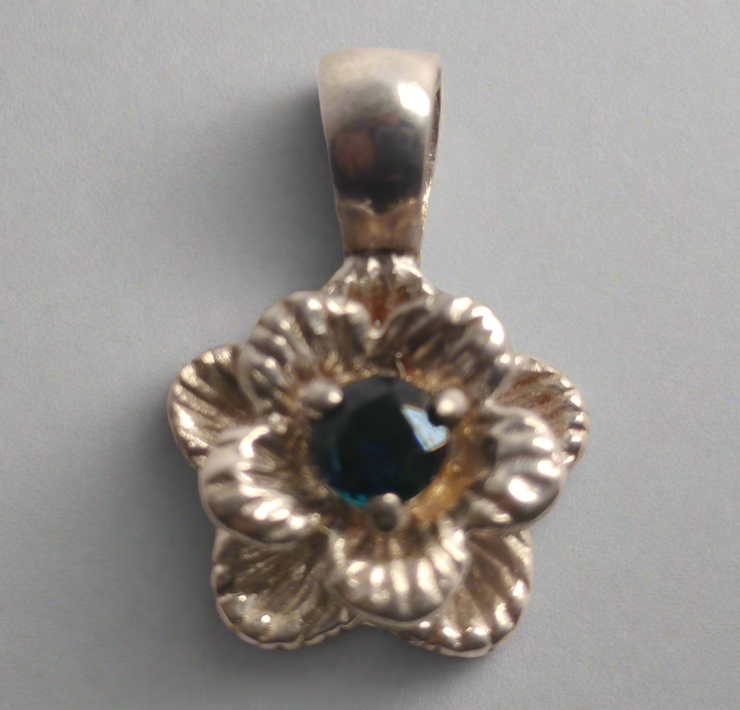 Sterling Silver Sapphire Pendant