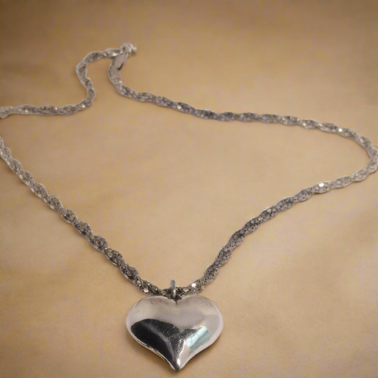 Sterling Silver Heart Pendant and Chain