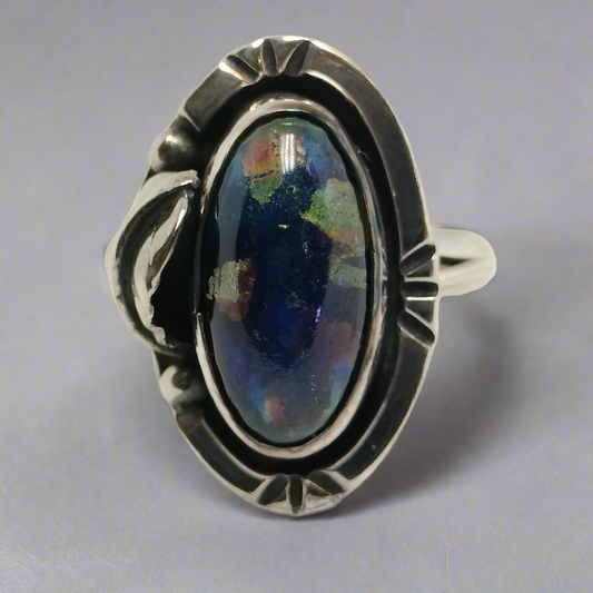 Sterling Silver Black Opal Ring