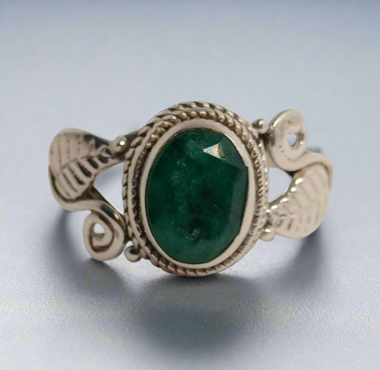 Sterling Silver Emerald Ring