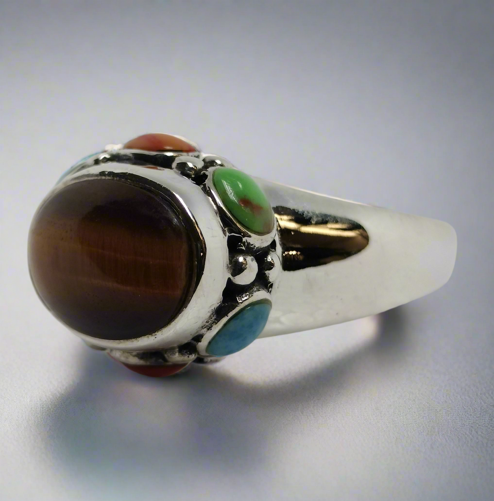 Sterling Silver Multi stone Ring