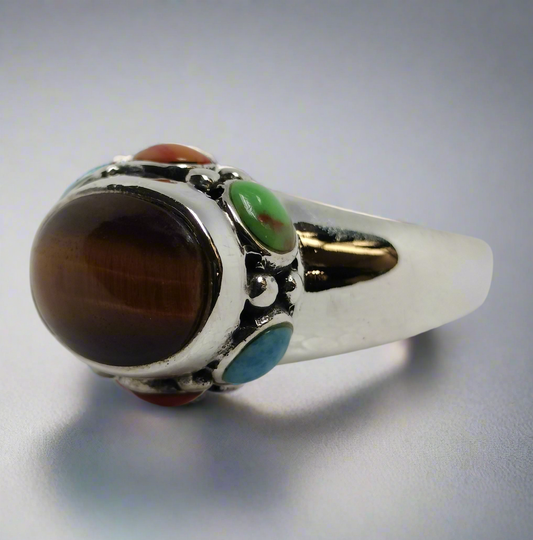 Sterling Silver Multi stone Ring