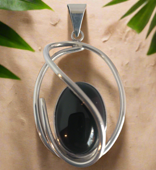 Sterling Silver Black Onyx Pendant