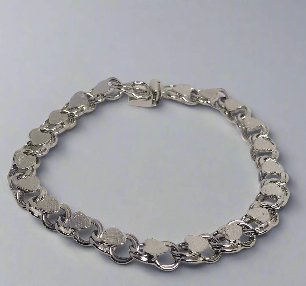 Sterling Silver Heart Bracelet