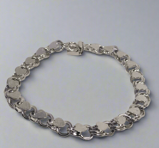 Sterling Silver Heart Bracelet