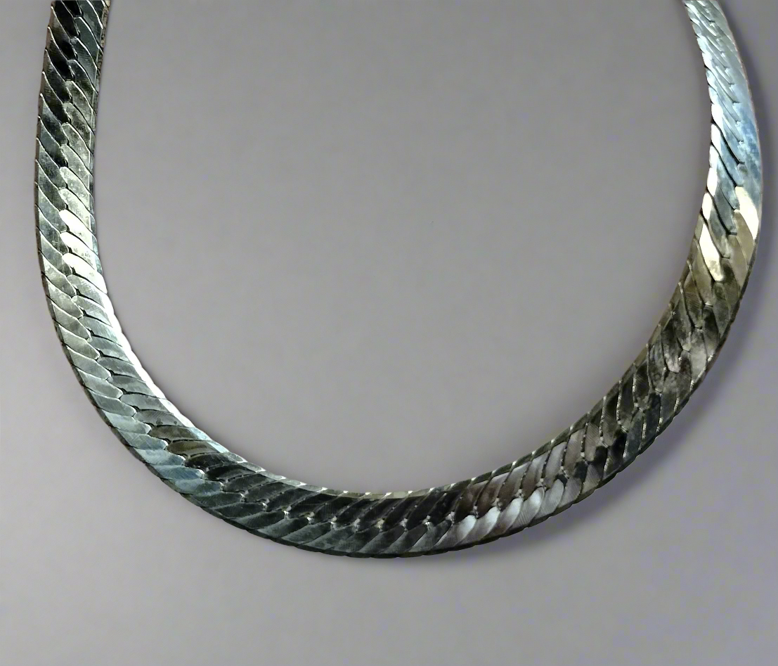 Sterling Silver Herringbone Necklace