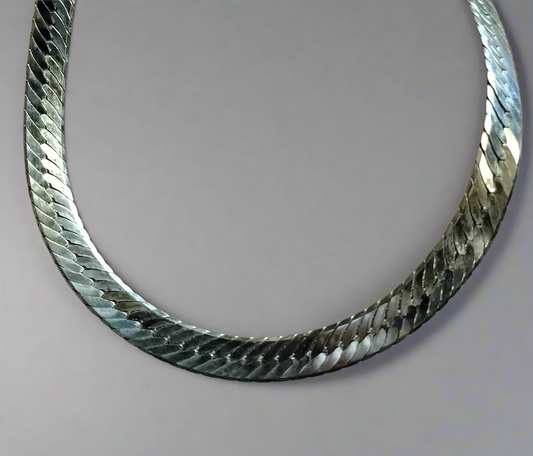 Sterling Silver Herringbone Necklace