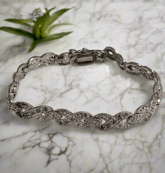Sterling Silver Diamond Tennis Bracelet