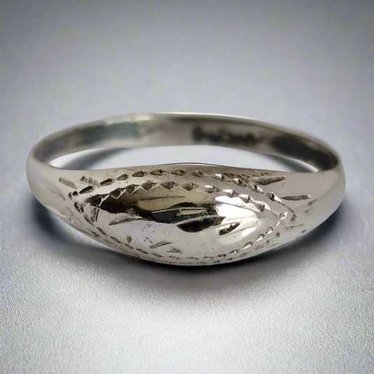 Sterling Silver Engraved Ring