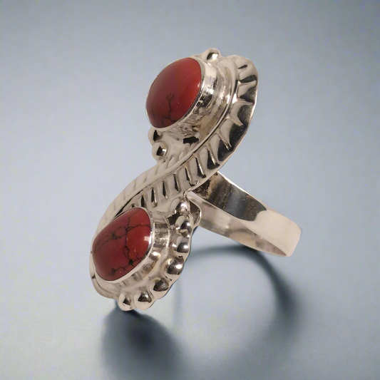 Sterling Silver Red Turquoise Ring