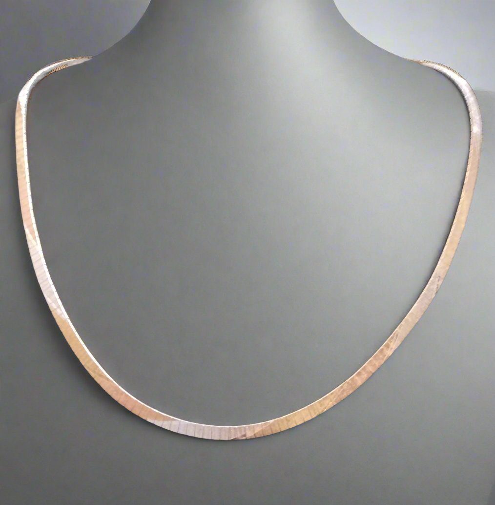 Sterling Silver Tricolor Omega Necklace