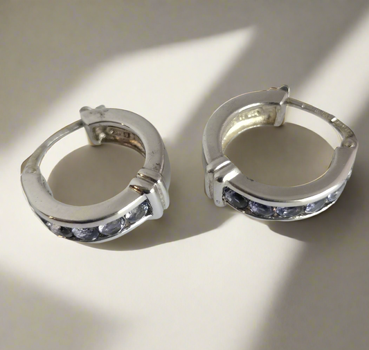 Sterling Silver Iolite Earrings