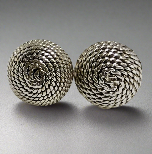 Sterling Silver Dome Earrings