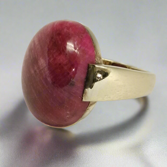Sterling Silver Gold Plated Ruby Ring