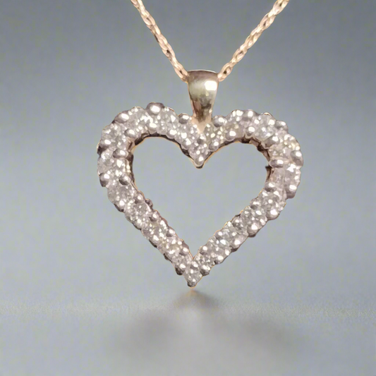 10K Gold Diamond Pendant and Chain