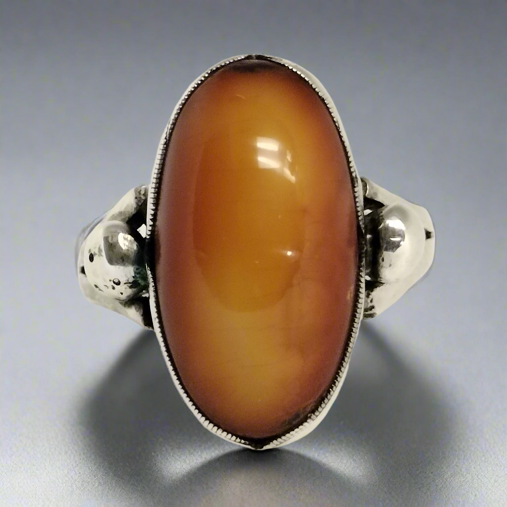 Sterling Silver Amber Ring