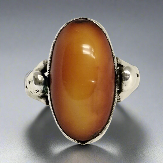 Sterling Silver Amber Ring