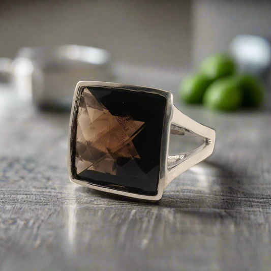 Sterling Silver Smokey Quartz Ring