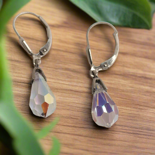 Sterling Silver Leaded Crystal Earrings