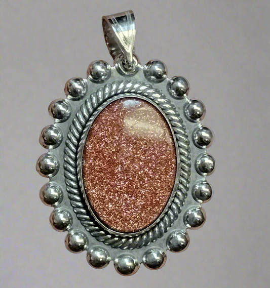 Sterling Silver Goldstone Pendant