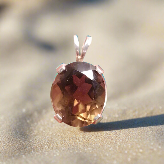 Sterling Silver Smokey Quartz Pendant