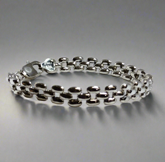 Sterling Silver Brick Link Bracelet