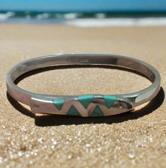 Sterling Silver Turquoise Fish Bracelet