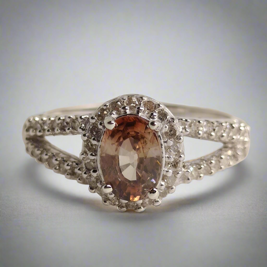 10K Gold Sapphire and Diamond Ring