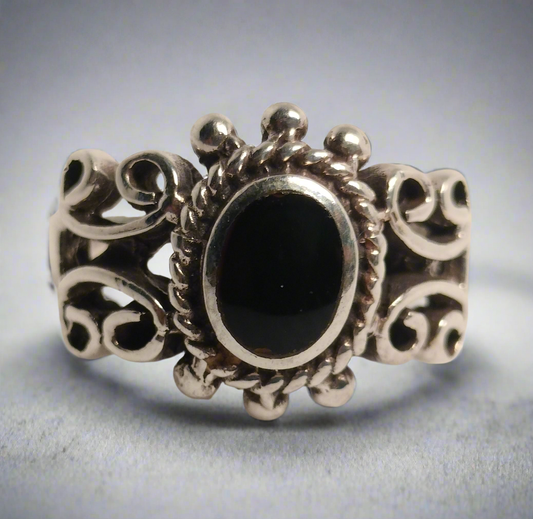 Sterling Silver Black Onyx Ring